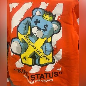 Orange and white king status hoodie